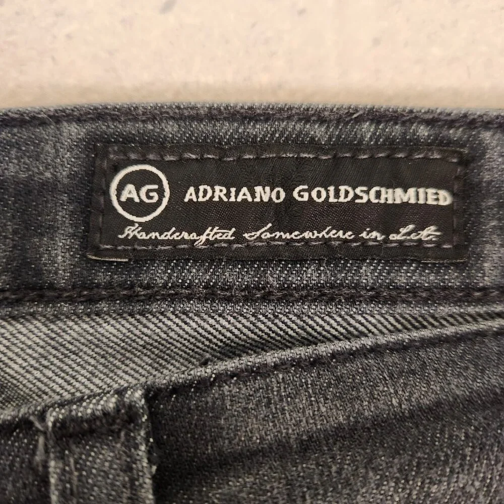 AG Adriano Goldschmied Jeans The Stevie Slim Straight Leg Jean Black 27R 30x30‎